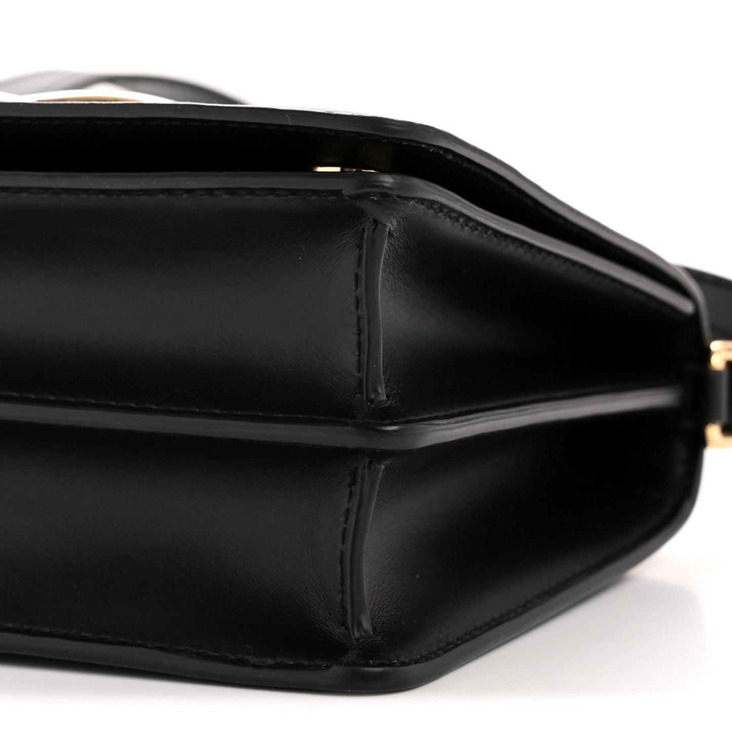 Calfskin 3.5 Flap Top Handle Bag Black