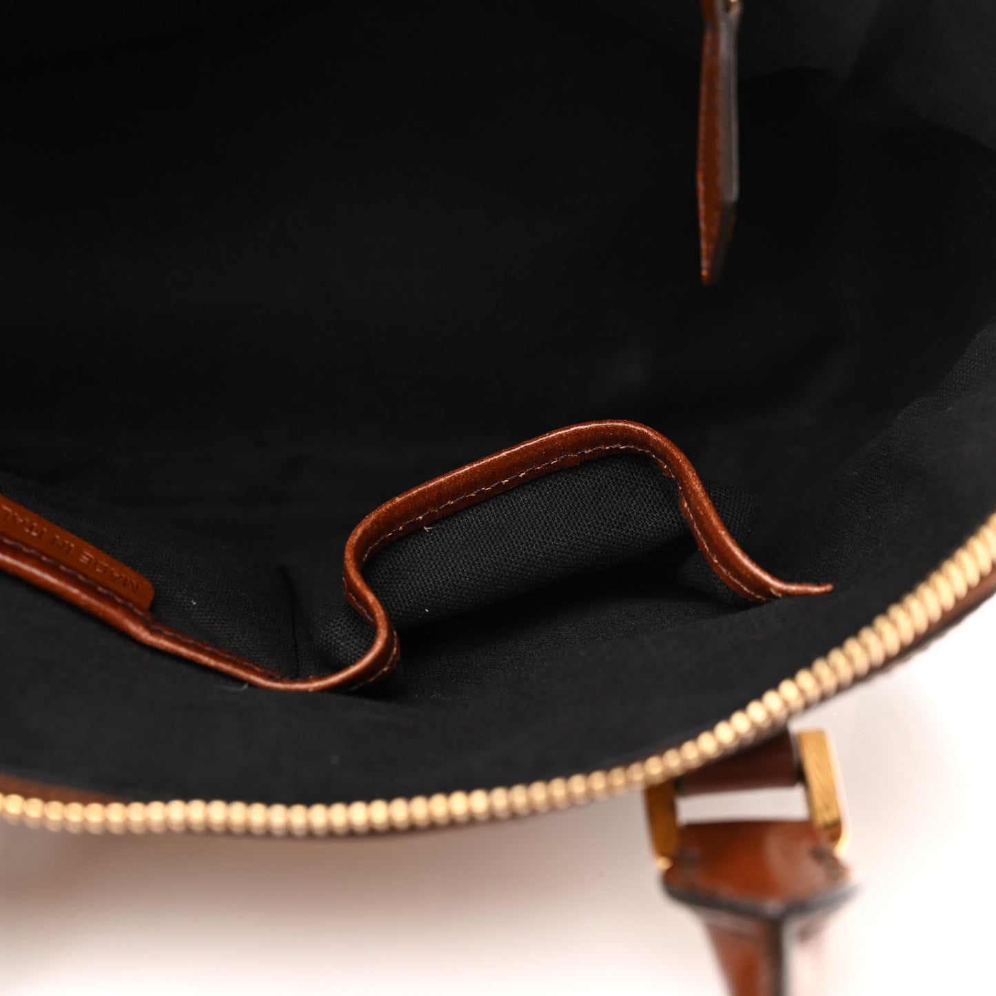 Bridle Calfskin House Check Small Orchard Bowling Bag Dark Tan