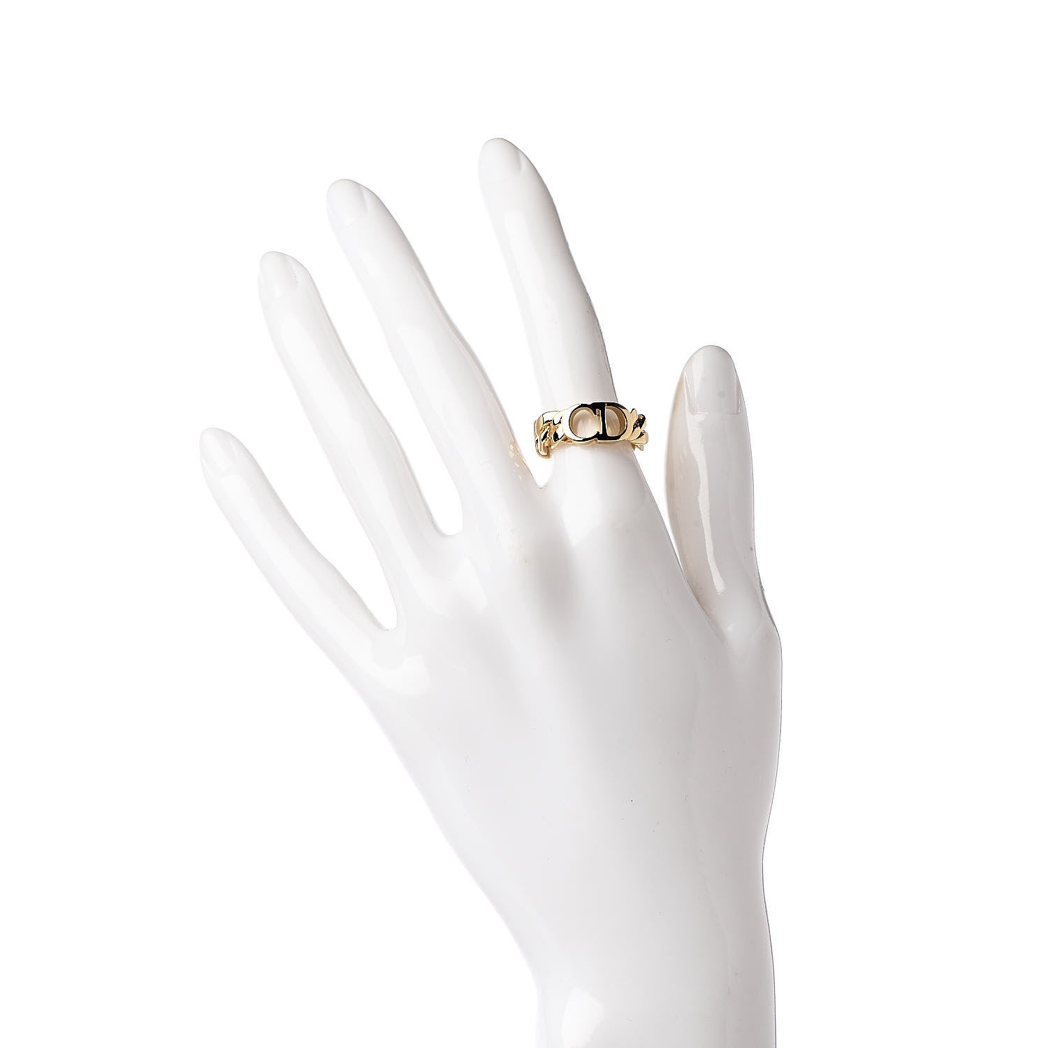Christian Dior Metal Danseuse Etoile Chain Ring S Gold 2 of 5