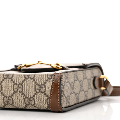 Gucci GG Supreme Monogram Mini Horsebit 1955 Crossbody Bag Beige Brown Sugar 10 of 10
