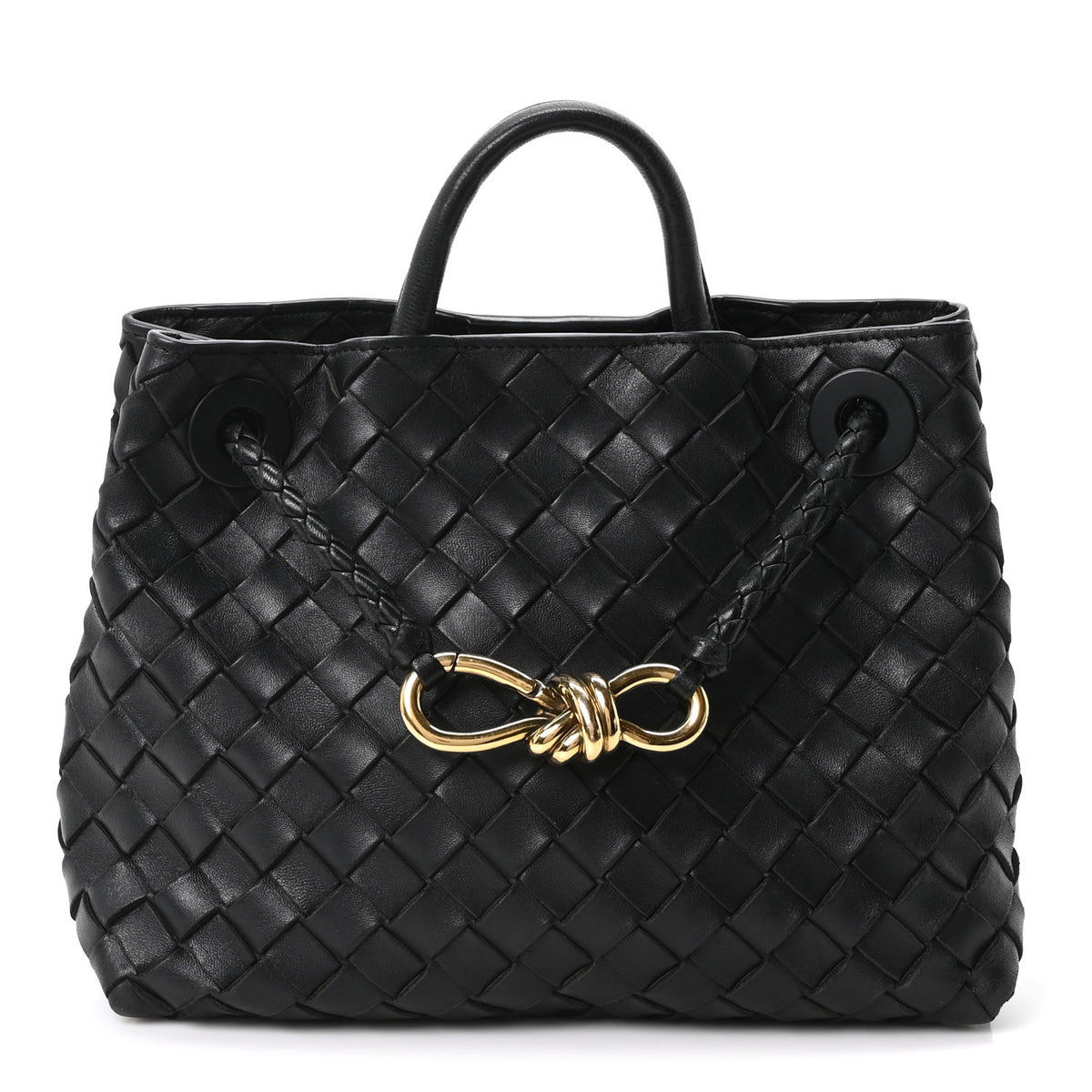 Nappa Intrecciato Small Andiamo Shoulder Bag Black