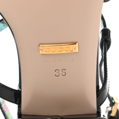 Gucci Patent Calfskin Bee Thong Sandals 36 Black 6 of 9