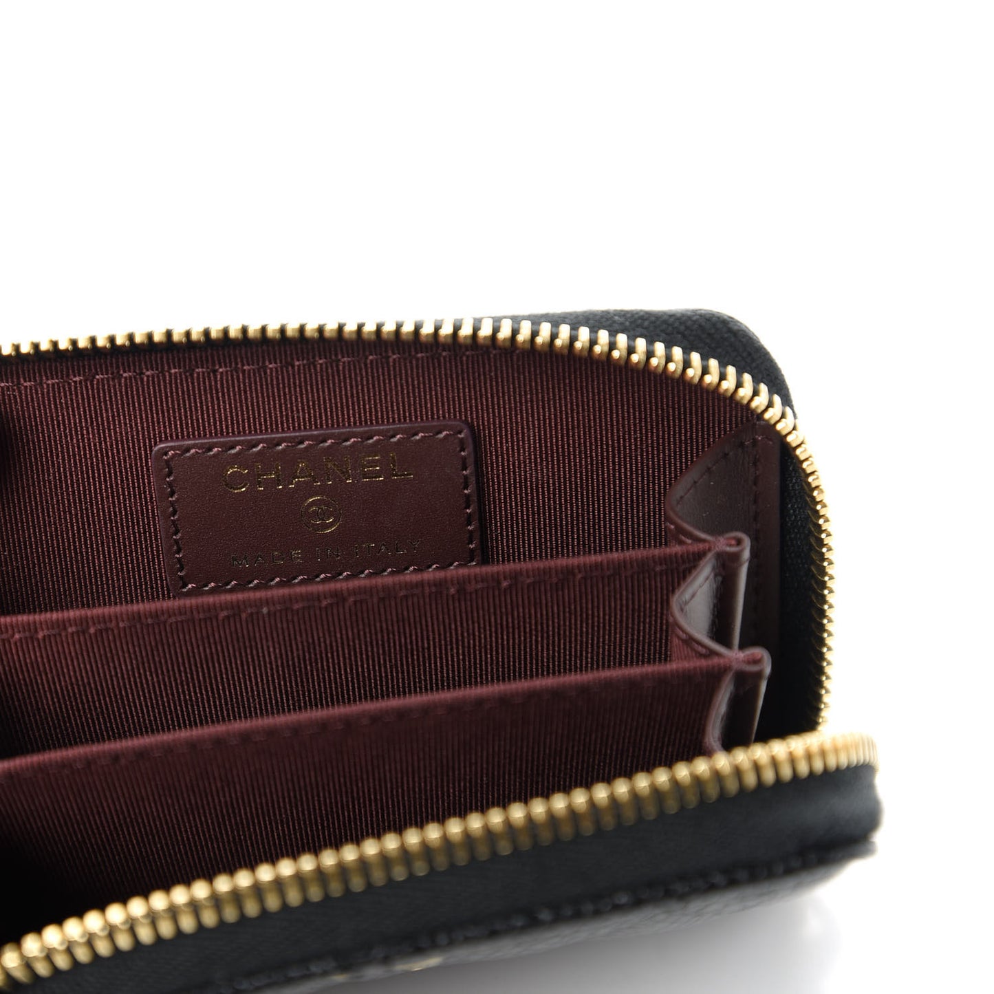 Caviar Quilted Zip Coin Purse Black