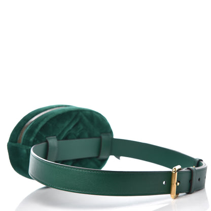 Gucci Velvet Matelasse GG Marmont Belt Bag 85 34 Green 3 of 8