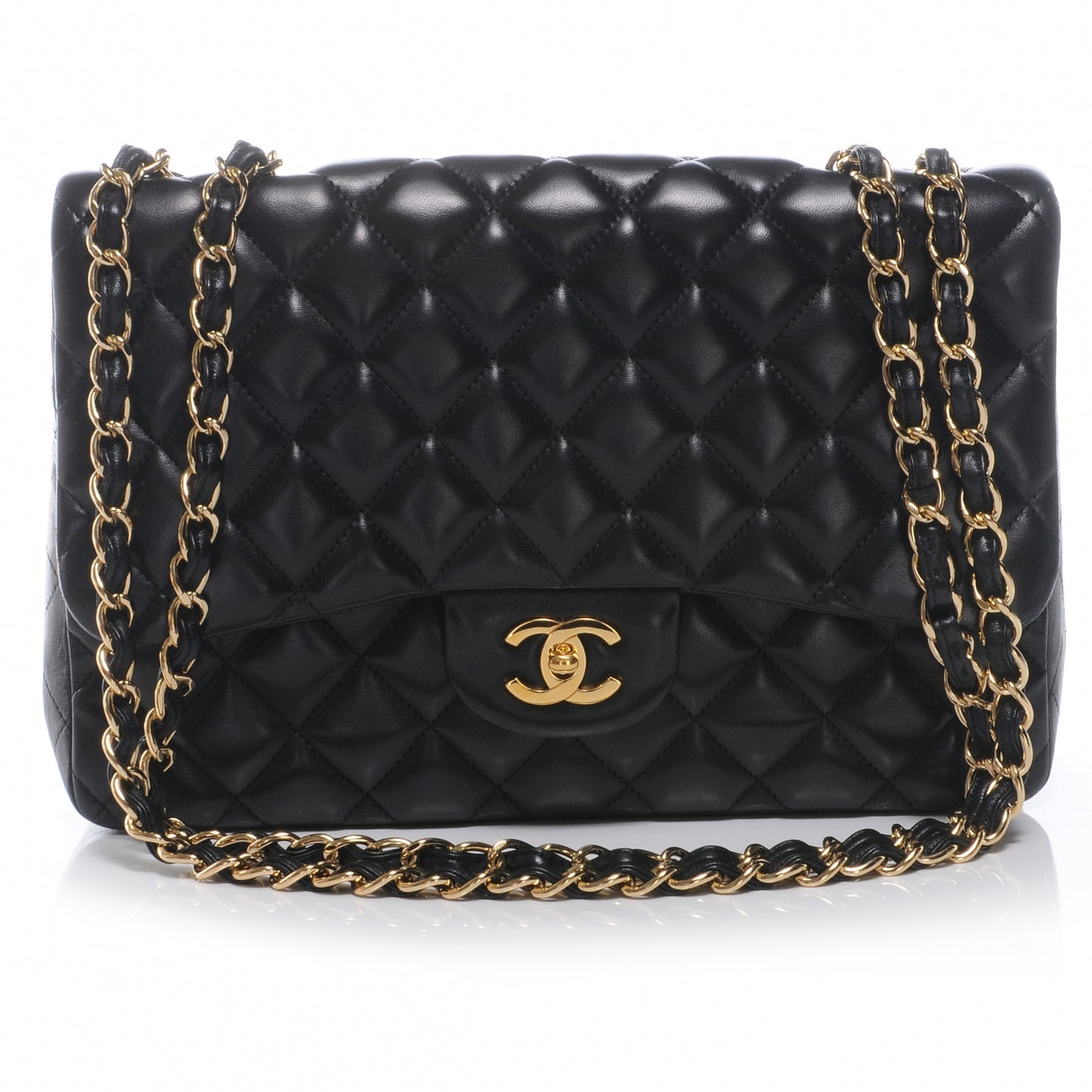 Lambskin Jumbo Single Flap Black
