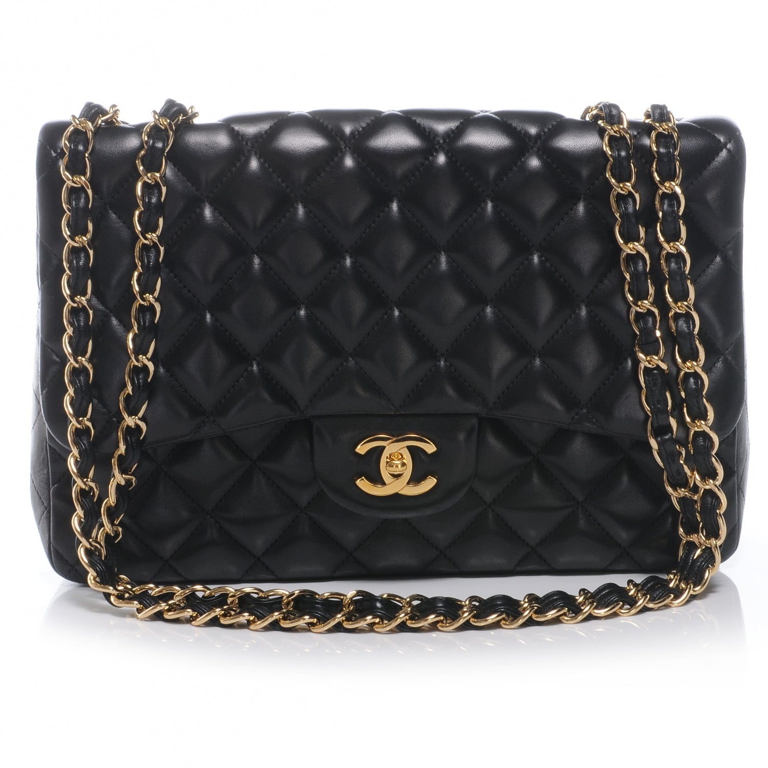 Chanel Lambskin Jumbo Single Flap Black 1 of 8