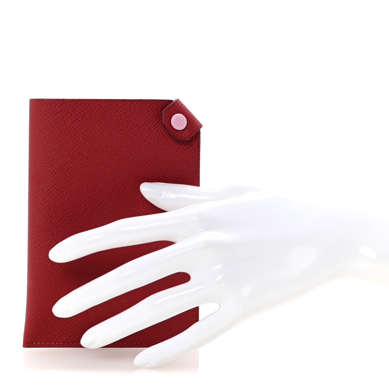 Hermes Epsom Tarmac Dot PM Passport Holder Rouge Grenat 2 of 7