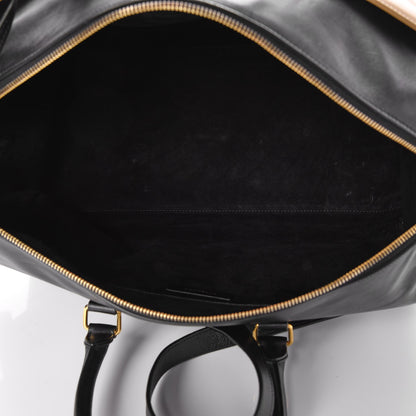 Saint Laurent Smooth Calfskin Bi-Color Duffle 12 Beige Black 5 of 7