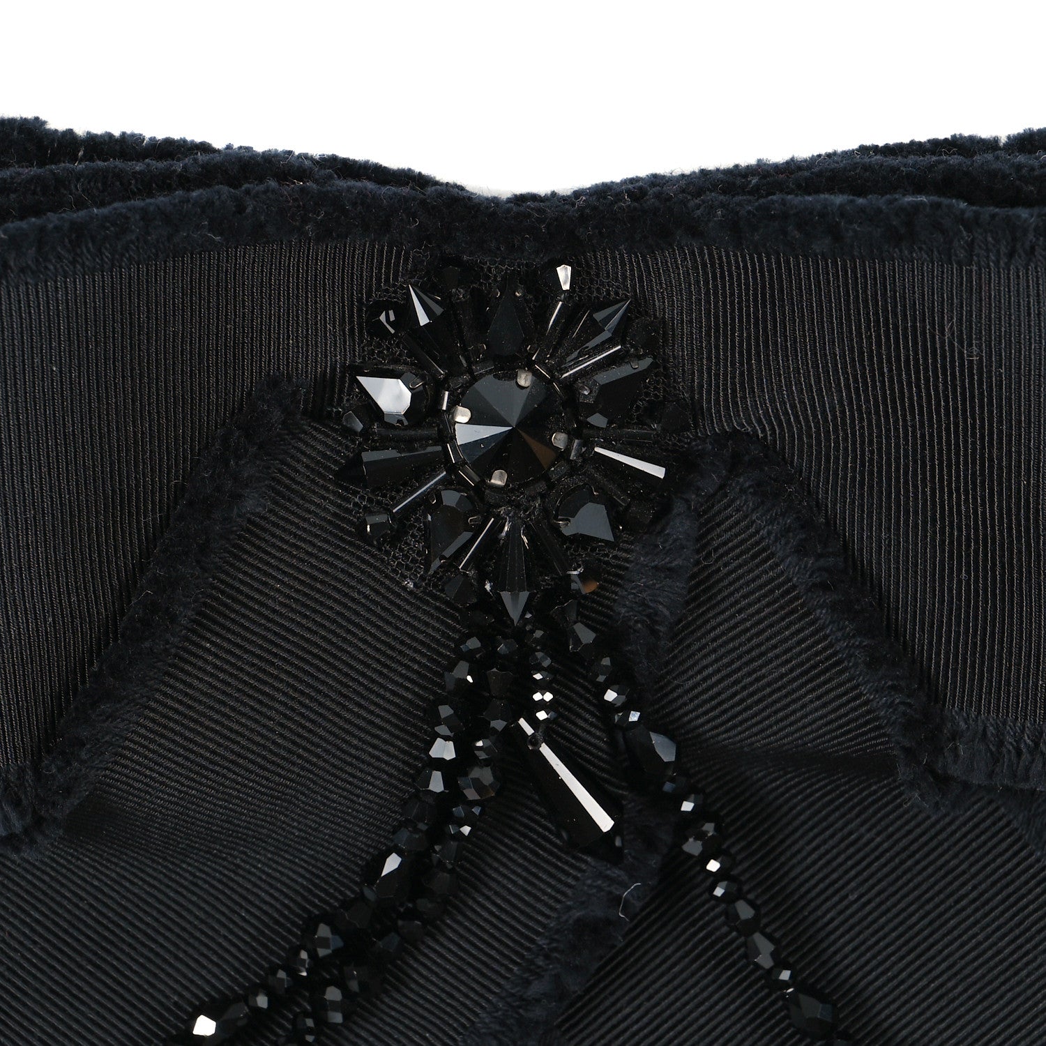 Gucci Grosgrain Crystal Bow Brooch Black 3 of 5