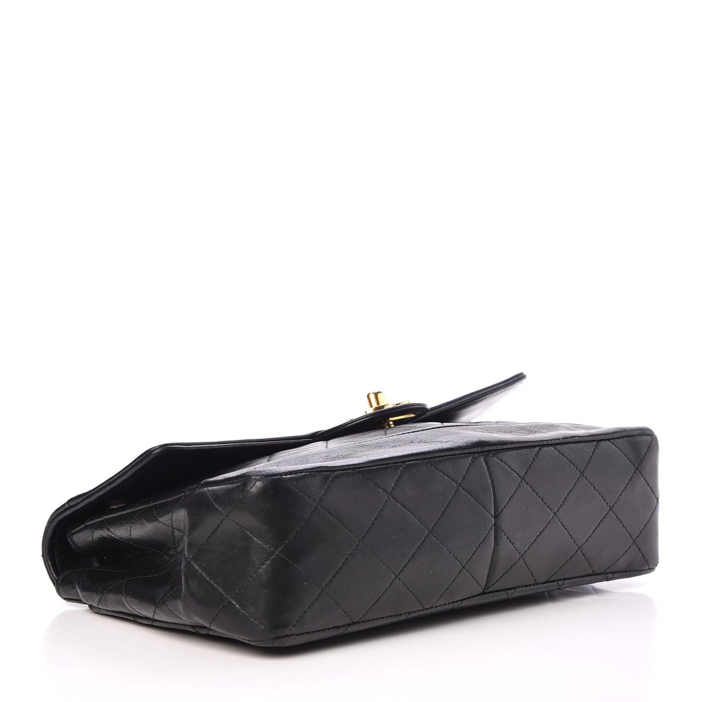 Lambskin Quilted Small Single Flap Black