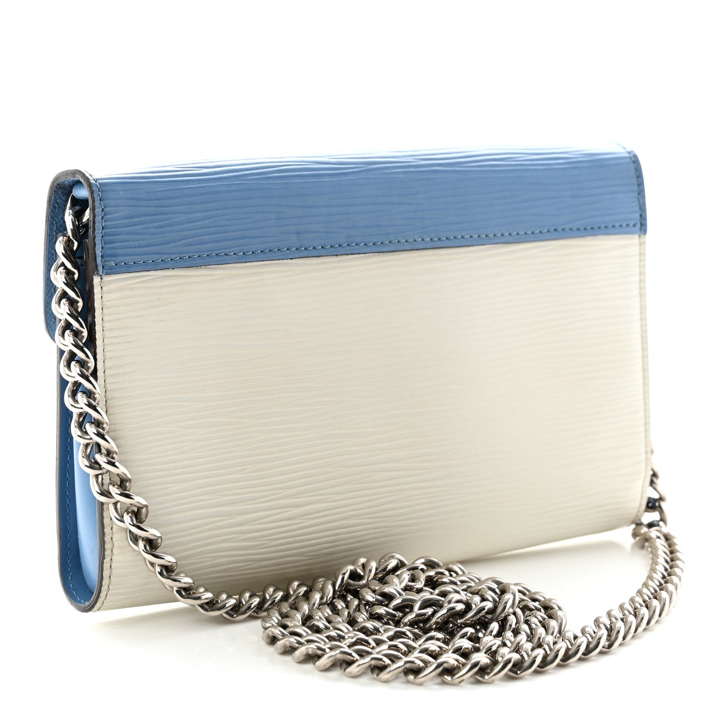 Epi Tribal Mask Chain Wallet Blue White