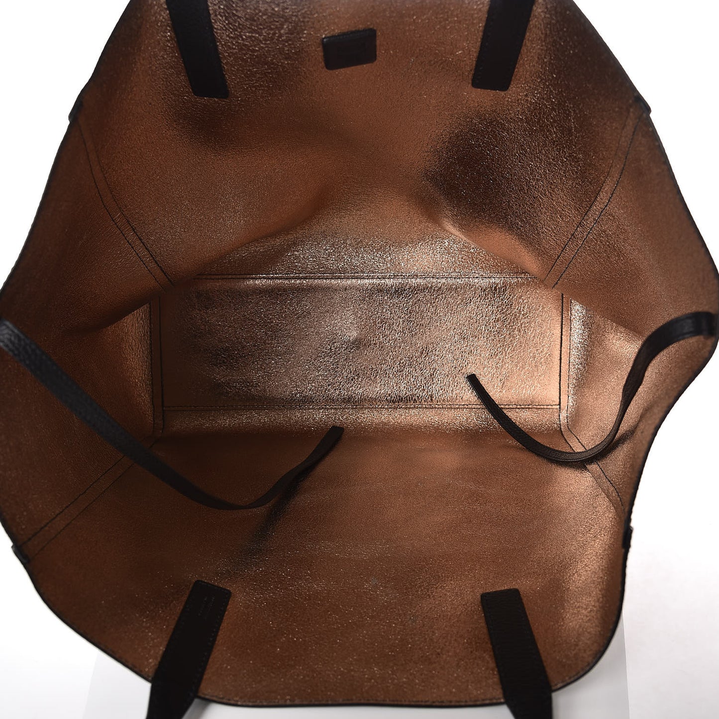 Grained Calfskin Medium Reversible Wandel Tote Black