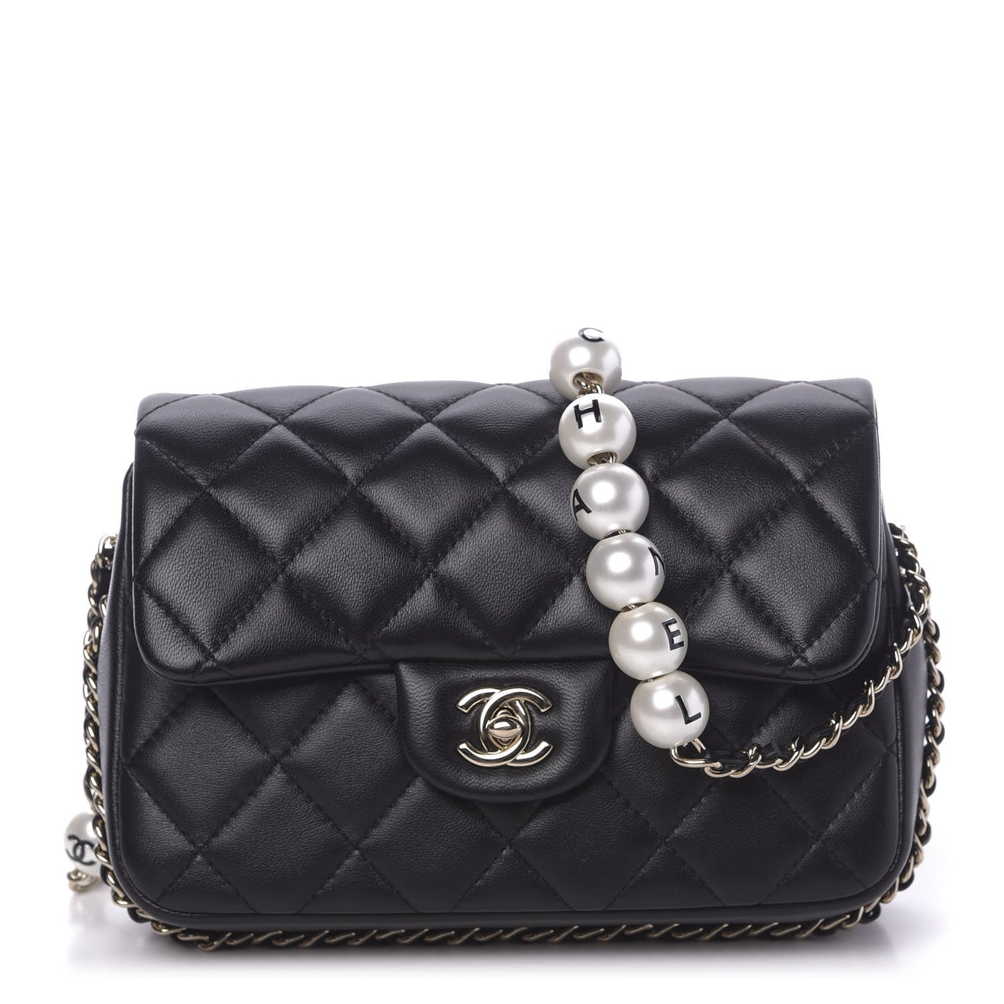 Lambskin Quilted Small My Precious Flap Black