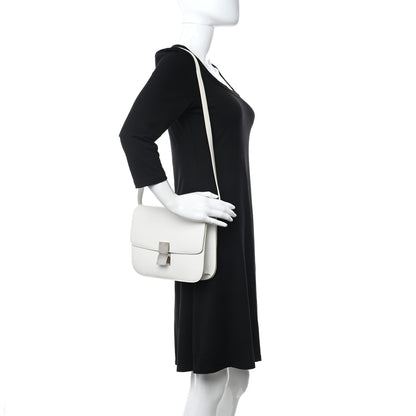 Celine Liege Calfskin Medium Classic Box Flap Bag White 2 of 14