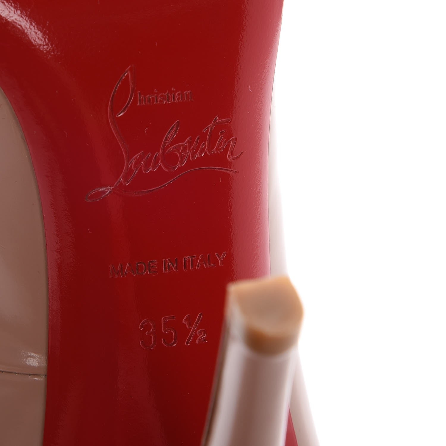 Christian Louboutin Jazz Calfskin Decollete 868 100 Pumps 35.5 Nude 6 of 8