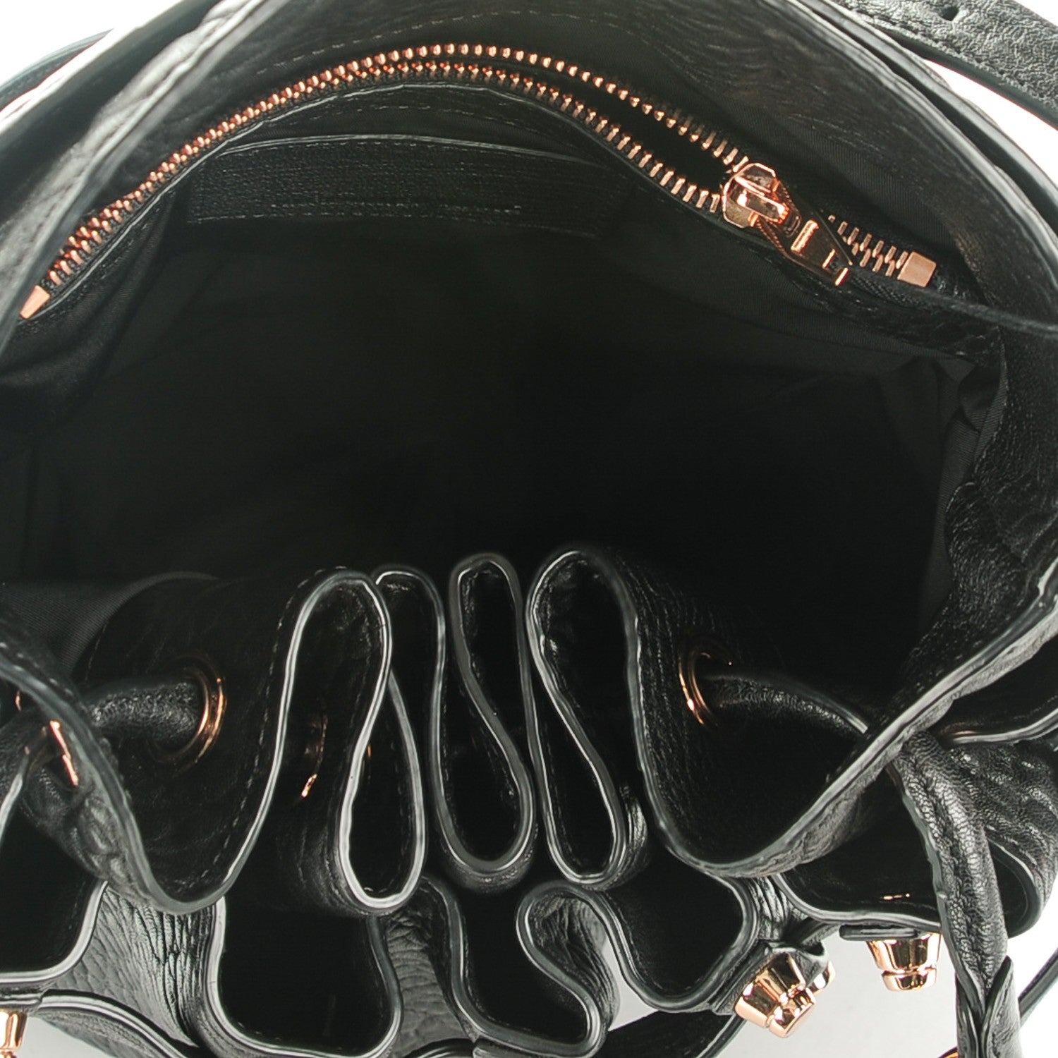 Alexander Wang Pebbled Lambskin Diego Bucket Black Rose Gold Hardware 5 of 8