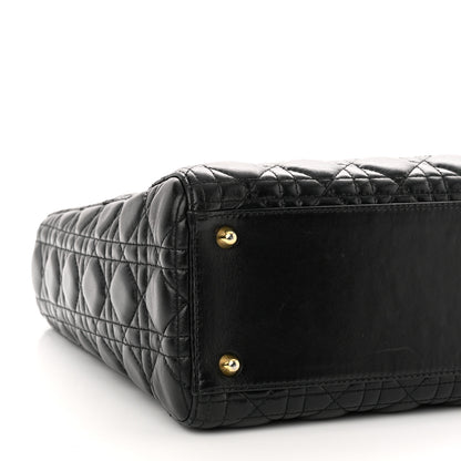 Christian Dior Lambskin Cannage Large Lady Dior Black 9 of 10