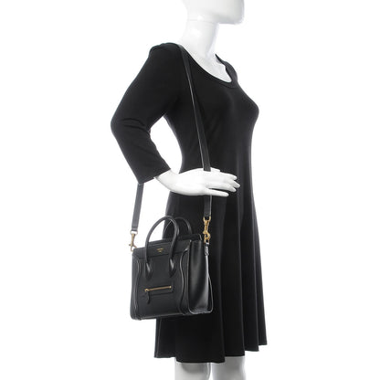 Celine Smooth Calfskin Nano Luggage Black 2 of 8