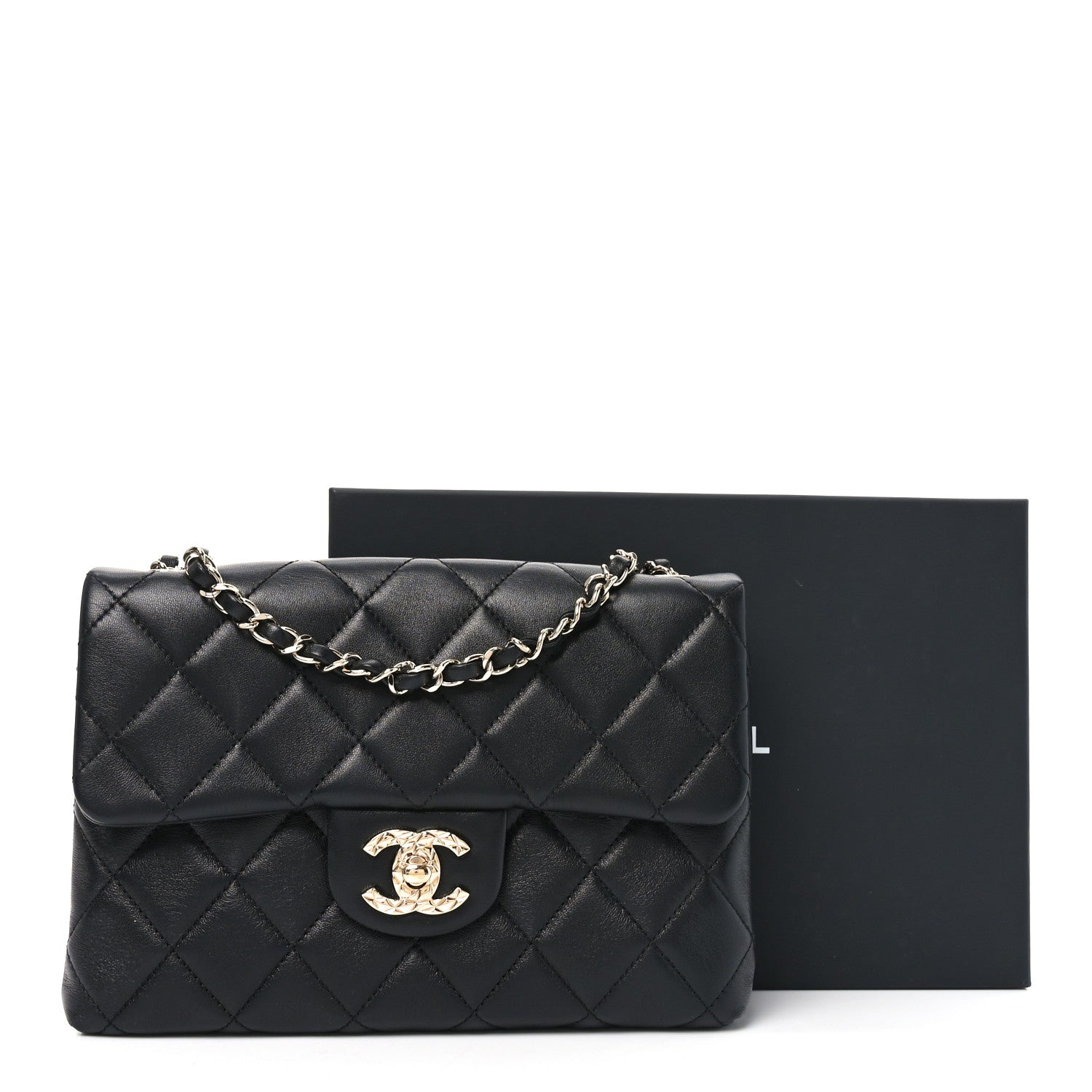 Chanel Lambskin Quilted CC Pocket Clutch With Chain Black 10 of 10