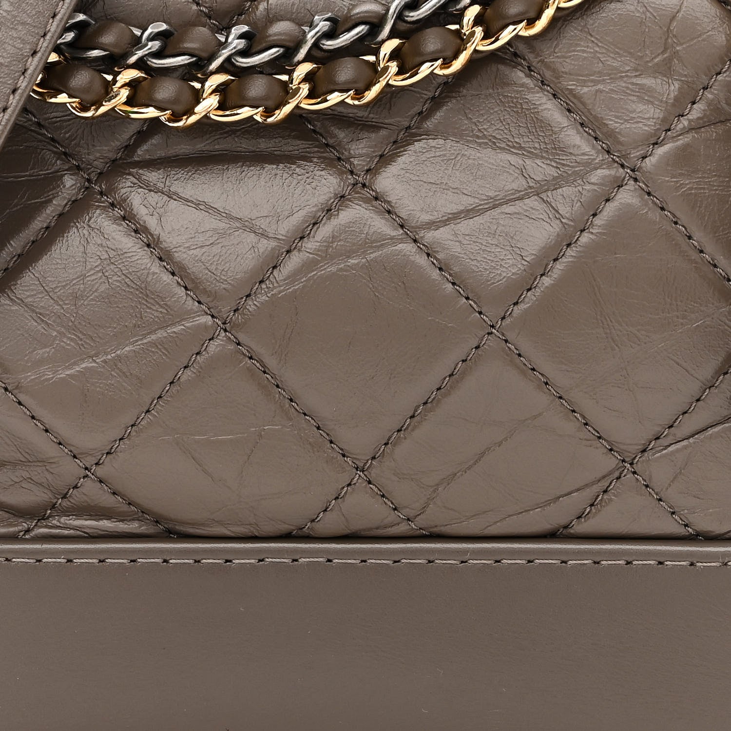 Chanel Aged Calfskin Quilted Small Gabrielle Hobo Grey 8 of 12