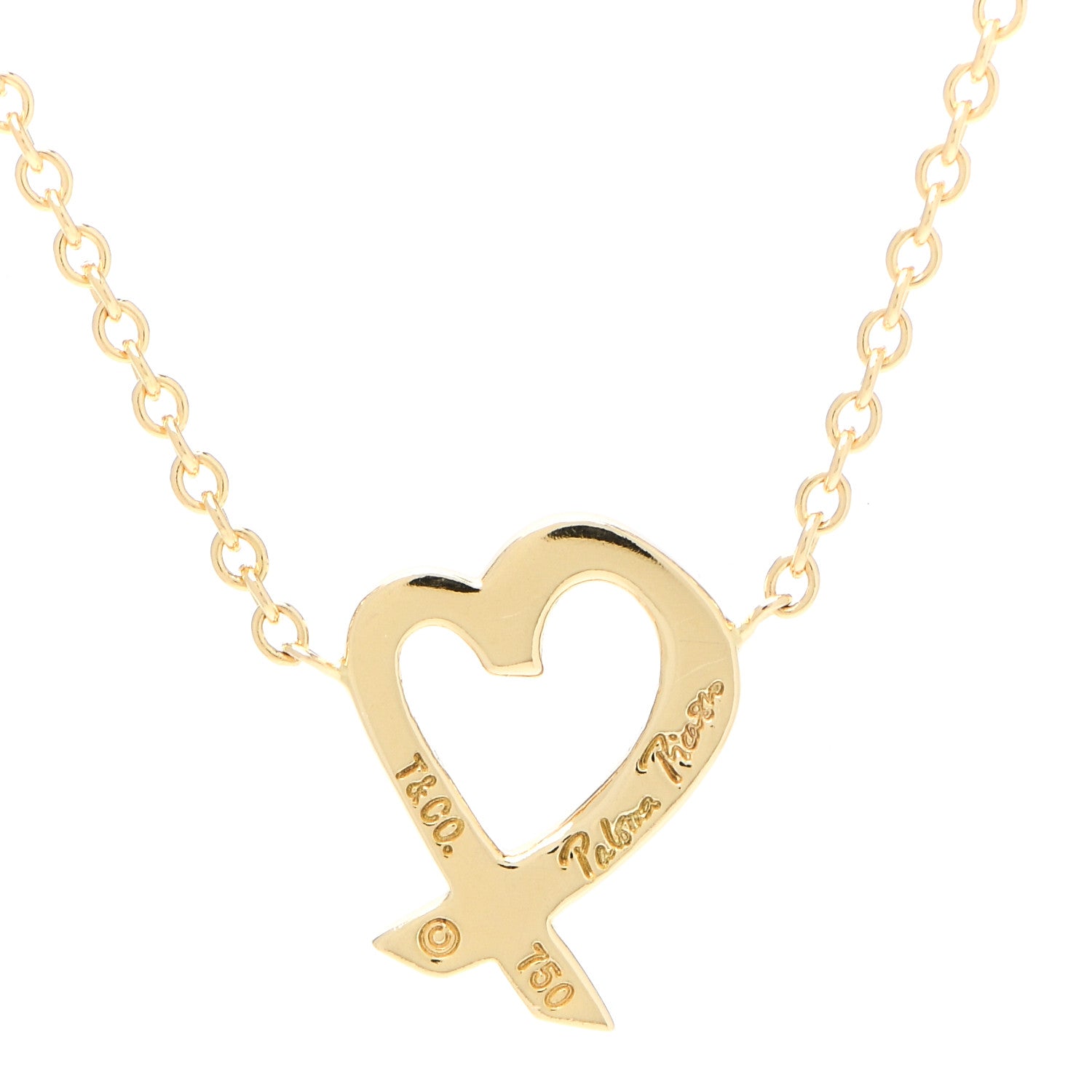 Tiffany 18K Yellow Gold Mini Paloma Picasso Loving Heart Pendant Necklace 4 of 4