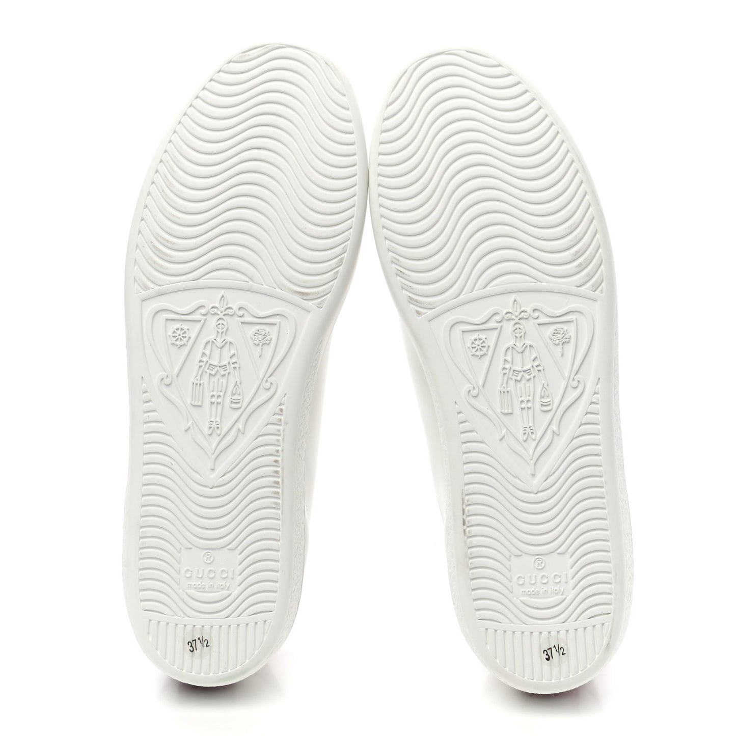 Calfskin Interlocking G Perforated Womens Ace Sneakers 37.5 White Hibiscus Red