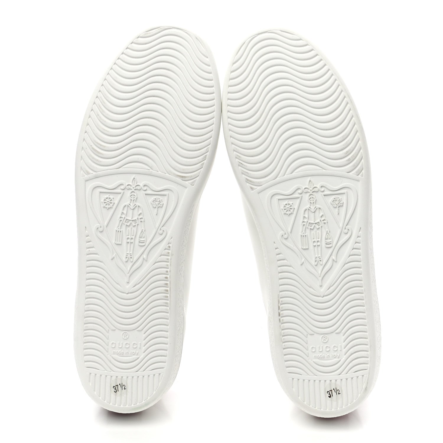 Gucci Calfskin Interlocking G Perforated Womens Ace Sneakers 37.5 White Hibiscus Red 5 of 8