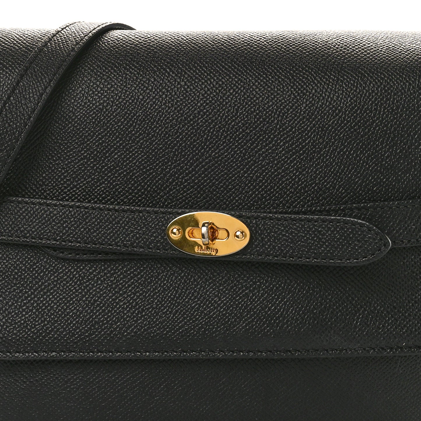 Small Classic Grain Calfskin Belted Bayswater Satchel Black