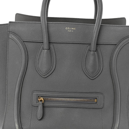 Celine Drummed Calfskin Mini Luggage Kohl 7 of 15