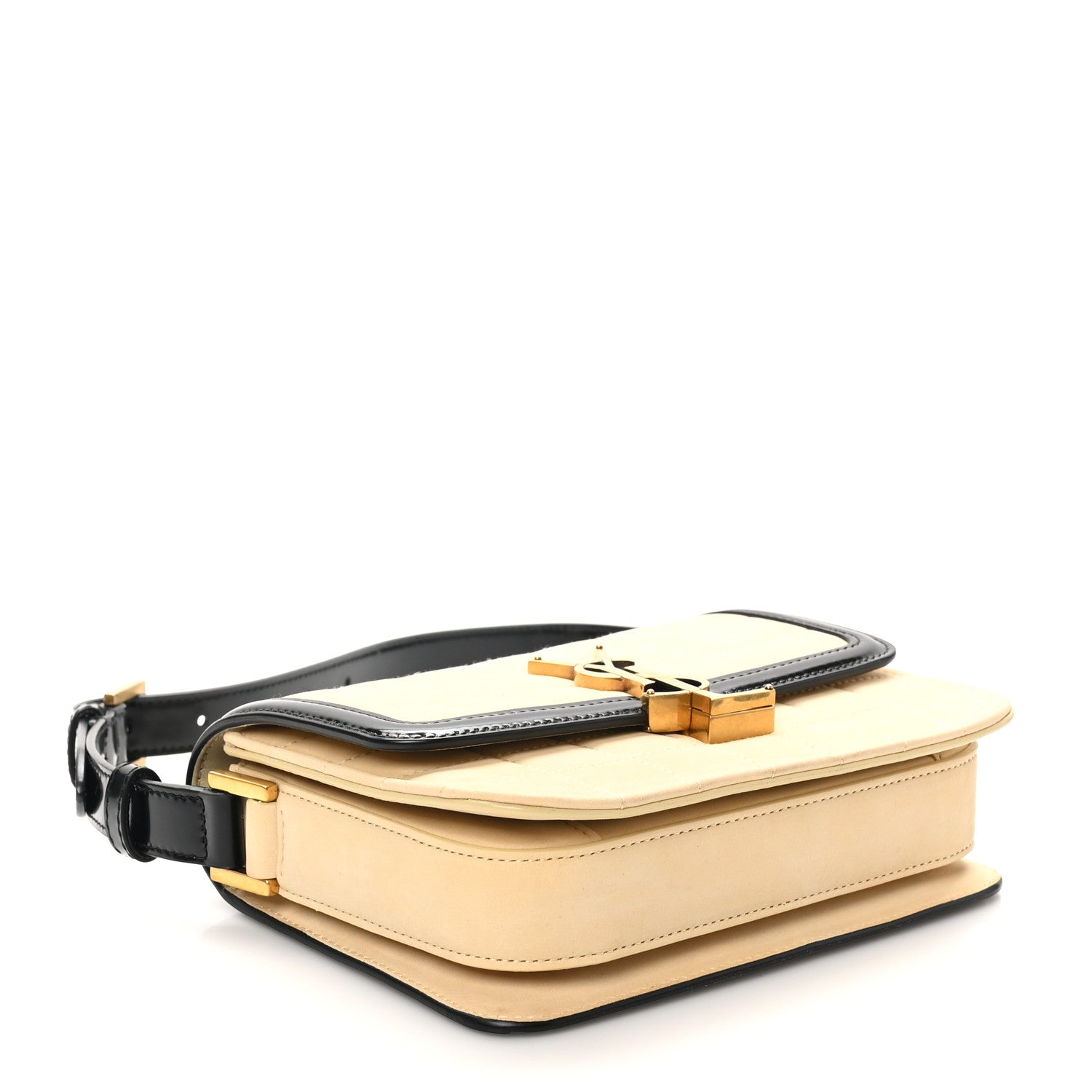 Saint Laurent Suede Quilted Monogram Small Solferino Satchel Burro Black 4 of 10