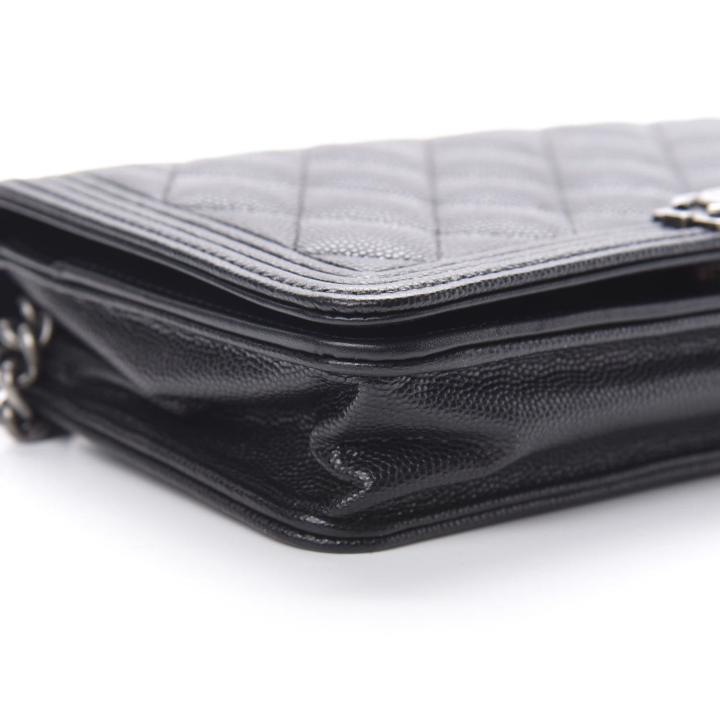 Caviar Quilted Boy Wallet On Chain WOC Black