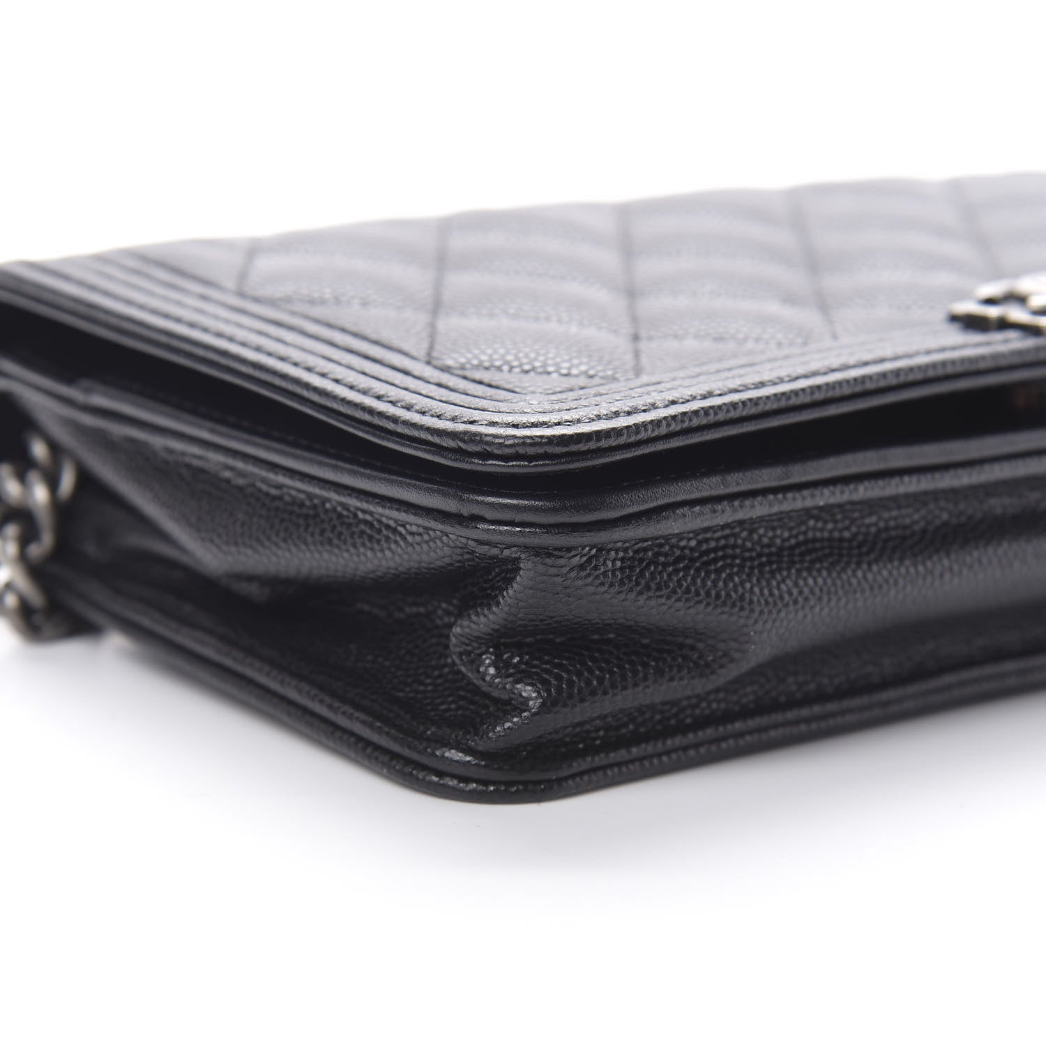 Chanel Caviar Quilted Boy Wallet On Chain WOC Black 10 of 15