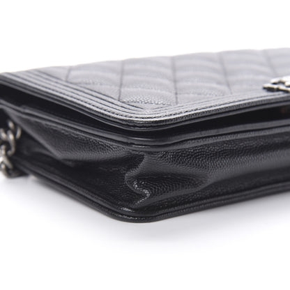 Chanel Caviar Quilted Boy Wallet On Chain WOC Black 10 of 15