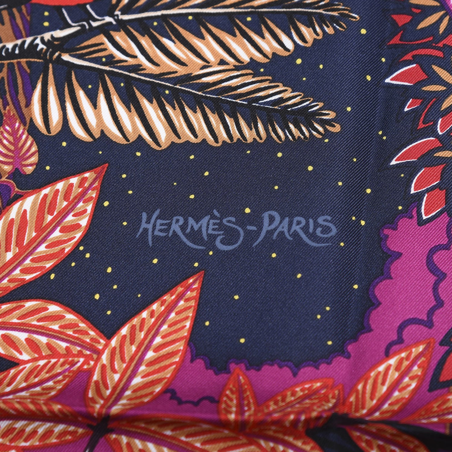 Hermes Silk Wild Singapore Scarf 90 Rouge Violet Beige 5 of 7