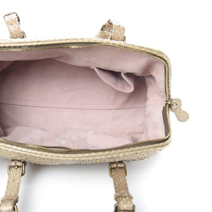 Bottega Veneta Snakeskin Montaigne Satchel Limo 5 of 15