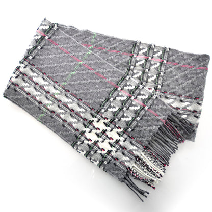 Burberry Merino Wool Cashmere Check Scarf Grey 1 of 4