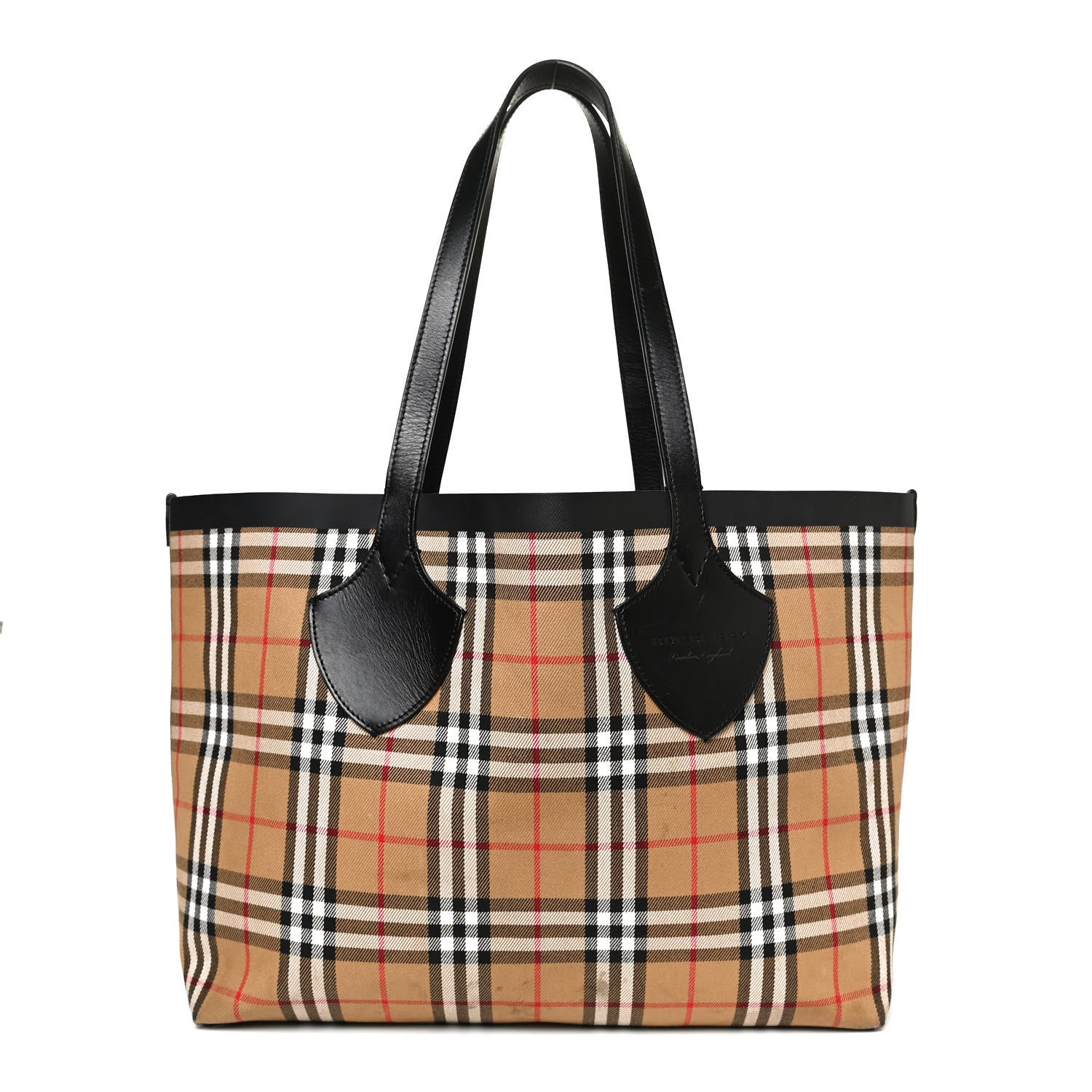 Burberry Vintage Check Medium The Giant Reversible Tote Antique Yellow Bright Red 1 of 20