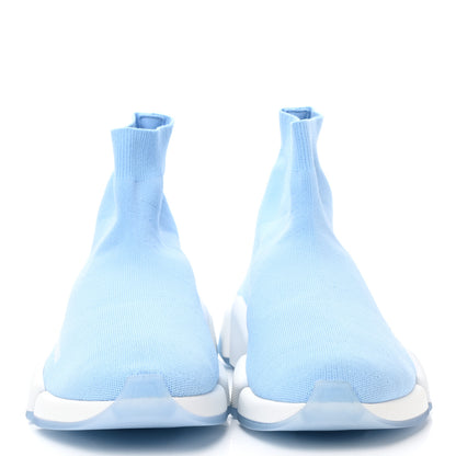 Balenciaga Technical 3D Recycled Knit Bi-Color Mens Speed 2.0 Transparent Sole Sneakers 43 Blue White Transparent Blue 2 of 8