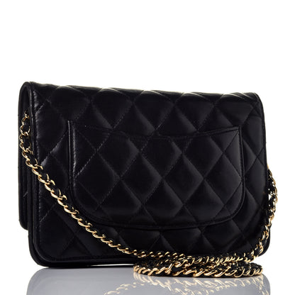 Chanel Lambskin Quilted Wallet On Chain WOC Black 3 of 9