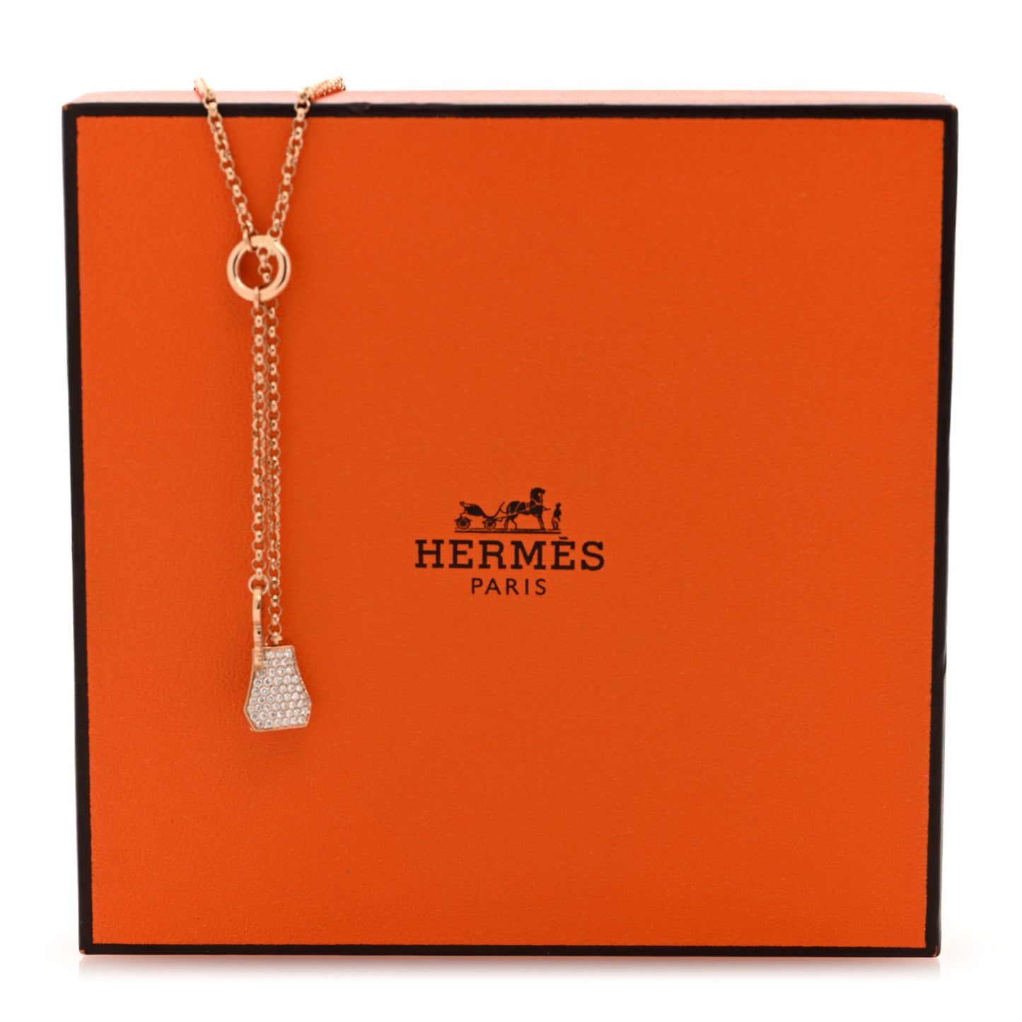 18K Rose Gold Diamond PM Kelly Clochette Necklace