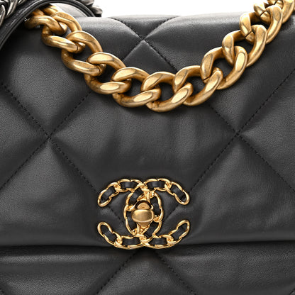 Chanel Lambskin Quilted Large Chanel 19 Flap Dark Grey 8 of 11