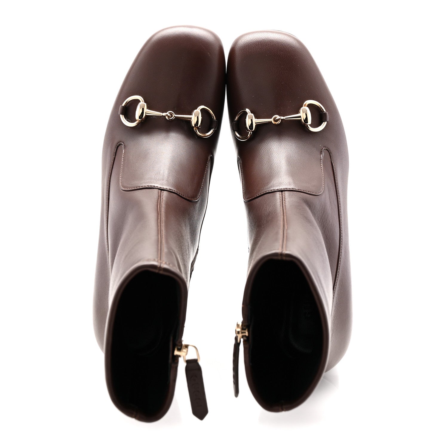 Gucci Nappa Horsebit Ankle Boots 38 New Chocolate 5 of 9
