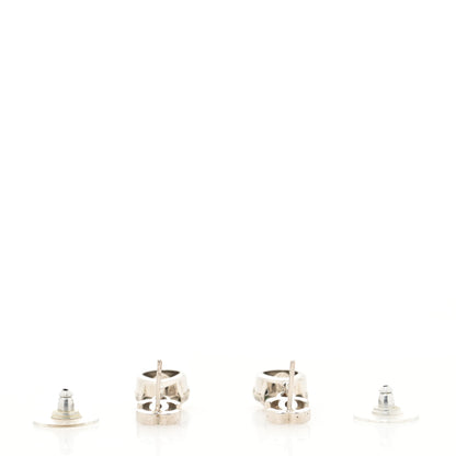 Chanel Crystal CC Tear Drop Earrings Silver 3 of 4