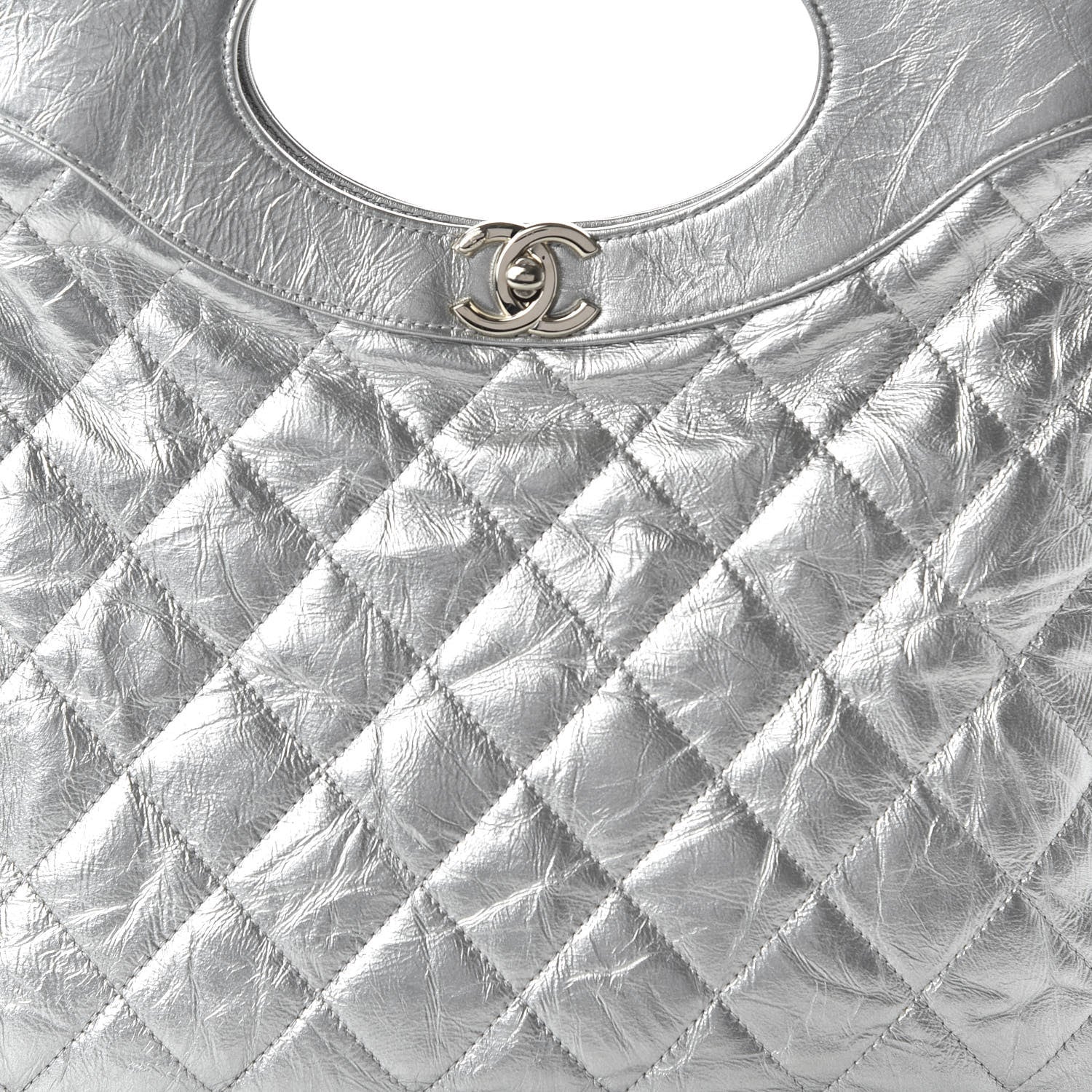 Chanel Metallic Crumpled Calfskin Small 31 Shopping Bag Silver 9 of 10