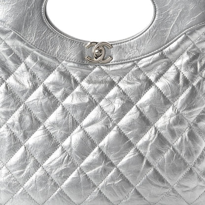 Chanel Metallic Crumpled Calfskin Small 31 Shopping Bag Silver 9 of 10
