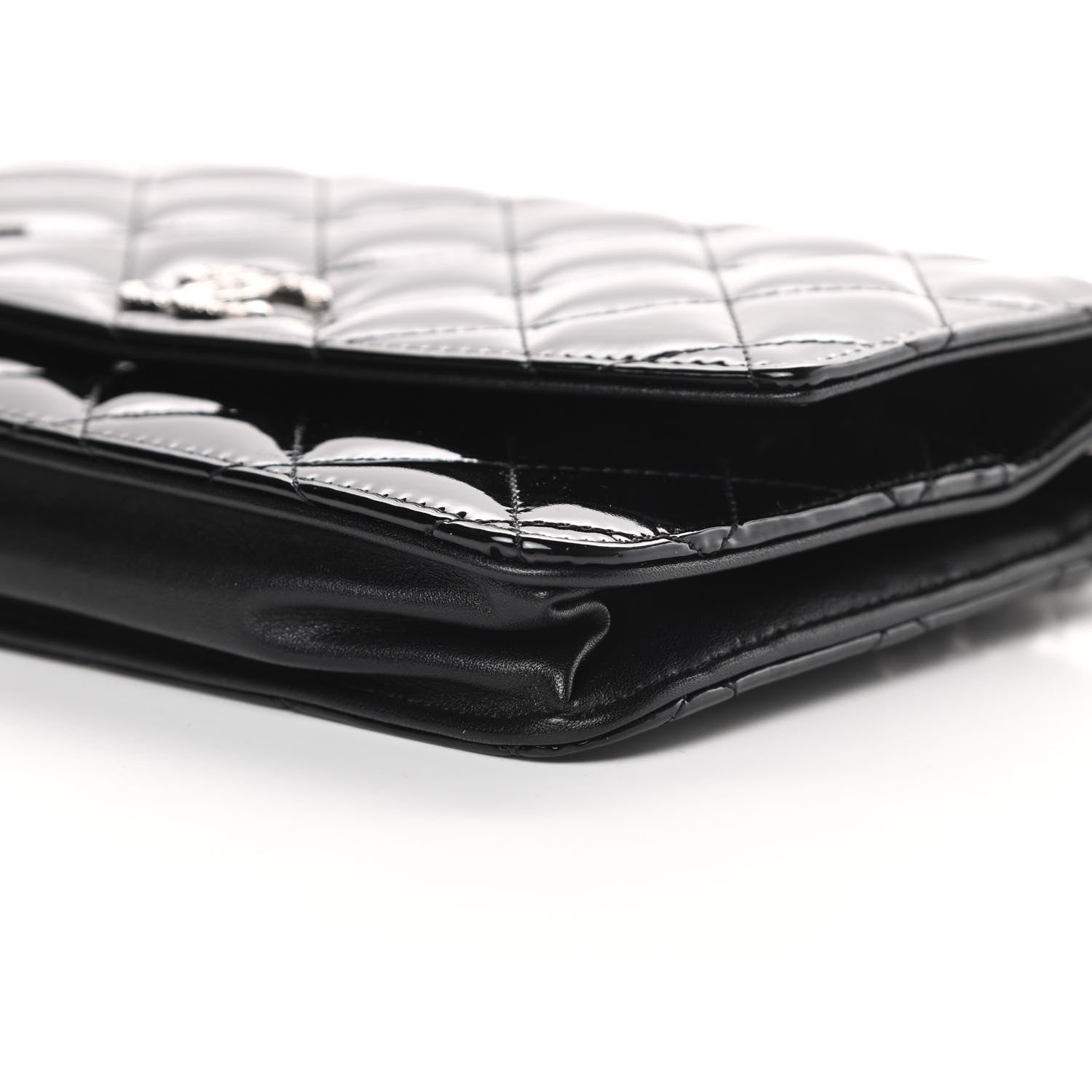 Chanel Patent Quilted Brilliant Wallet On Chain WOC Black 11 of 14