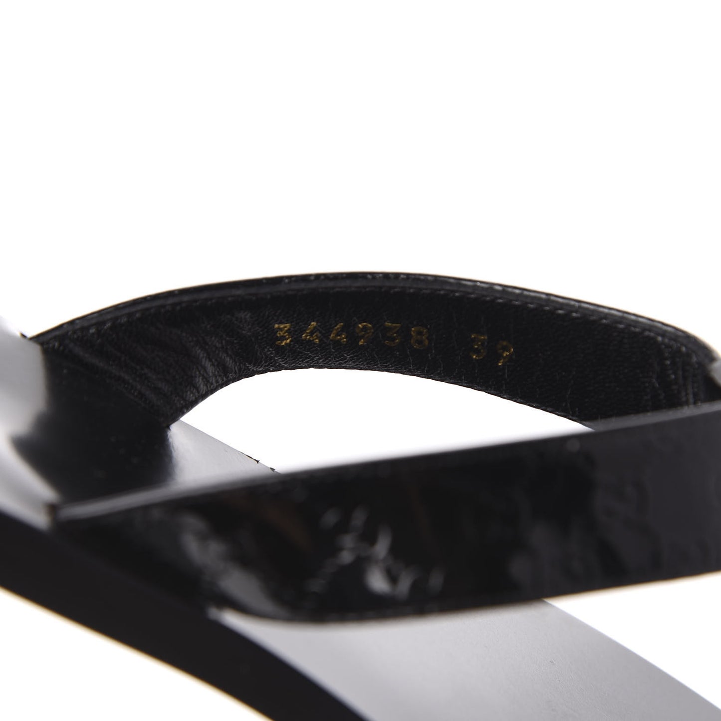 Patent Guccissima Thong Sandals 39 Black