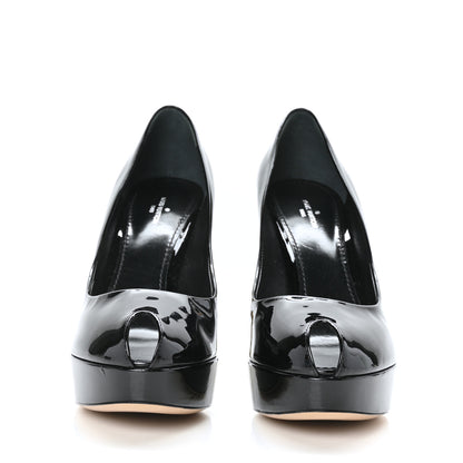 Louis Vuitton Rendez Vous Patent Open Toe Pumps 39.5 Black 2 of 9