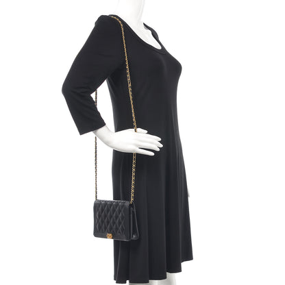 Chanel Caviar Quilted Boy Wallet On Chain WOC Black 2 of 13