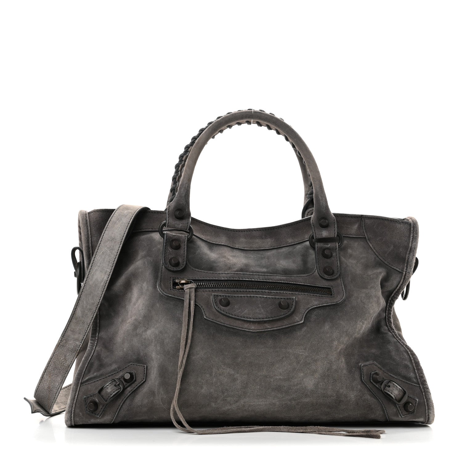 Balenciaga Waxed Suede Calfskin Classic Hardware Medium Le City Storm Grey 1 of 13